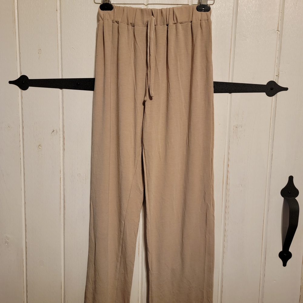 Cupshe Womens Pants Beige Wide-Leg Lounge Confort Size Small